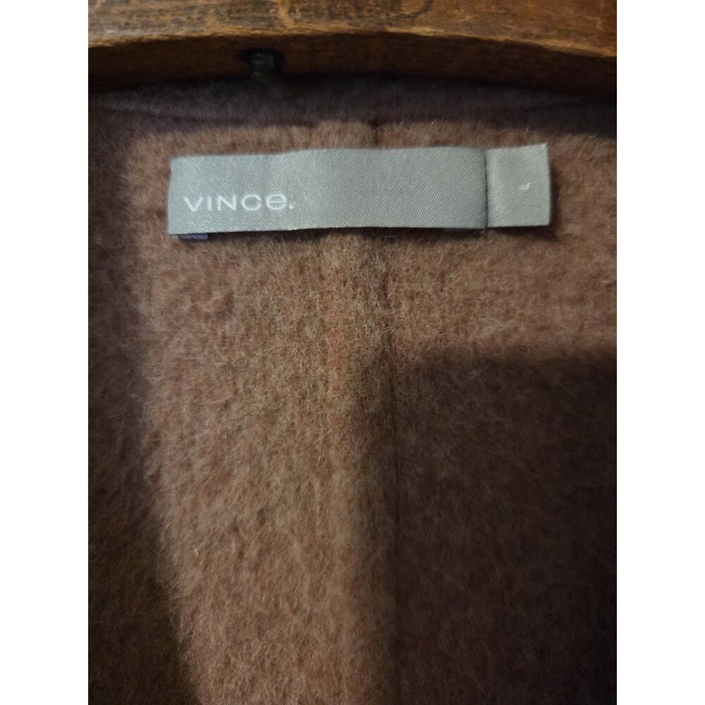 Vince Brushed Wool Alpaca Long Coat Vintage Rose Pink Large MSRP $695 Trench EUC - Picture 2 of 11